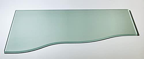 Dekoleidenschaft Glasregal Wandregal Wave in 4 Farben & 2 Größen, 10mm starker Glasboden inkl. Wandclips, Glasablage Glas Regal (satiniert 90x30 cm mit Wandclips Maxi Silber) von Dekoleidenschaft