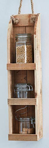 Dekoleidenschaft Hängeregal Upcycling-Style recyceltes Holz mit Seil für Wand, Pflanzen, Küche von Dekoleidenschaft