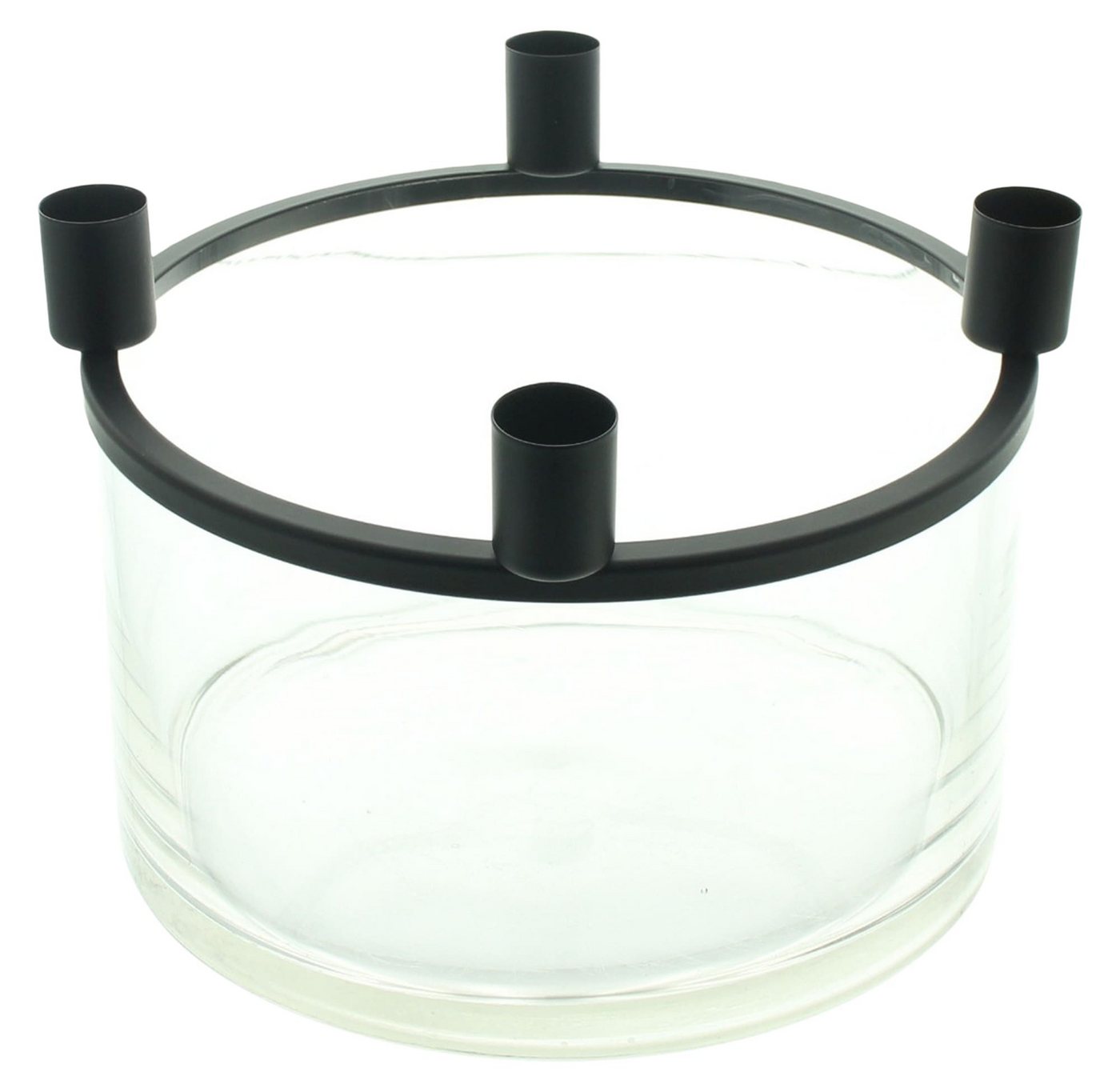 Dekoleidenschaft Kerzenhalter Dekoschale "Klar" Glas mit Kerzenständer für 4 Stabkerzen Adventskranz, Glasschale mit Metallkranz, Obstschale Dekoleidenschaft Kerzenhalter Dekoschale "Klar" Glas mit Kerzenständer für 4 Stabkerzen Adventskranz, Glasschale mit Metallkranz, Obstschale von Dekoleidenschaft