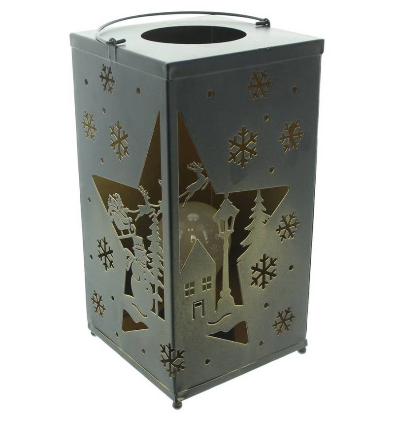 Dekoleidenschaft LED Laterne "Winterlandschaft" aus Metall, schwarz, Hängelaterne, Weihnachtsdeko, LED fest integriert, warmweiß, 13x13x26 cm, Leuchtdeko, Winterdeko Dekoleidenschaft LED Laterne "Winterlandschaft" aus Metall, schwarz, Hängelaterne, Weihnachtsdeko, LED fest integriert, warmweiß, 13x13x26 cm, Leuchtdeko, Winterdeko von Dekoleidenschaft
