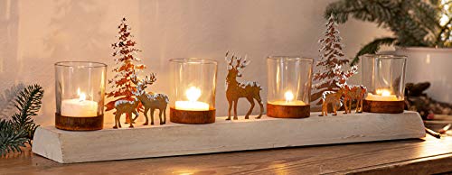 Dekoleidenschaft Lichterboard „Winterlandschaft“ für 4 Kerzen, Halter für Teelichter, Weihnachtsdeko, Kerzenständer, Windlichter, Teelichthalter, Adventskranz, Teelichtgläser, Adventsdeko Dekoleidenschaft Lichterboard „Winterlandschaft“ für 4 Kerzen, Halter für Teelichter, Weihnachtsdeko, Kerzenständer, Windlichter, Teelichthalter, Adventskranz, Teelichtgläser, Adventsdeko von Dekoleidenschaft