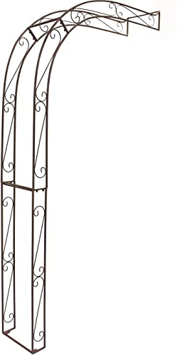 Dekoleidenschaft Rankhilfe Halbbogen aus Metall in Rost-Optik, Rankhilfe, Pergola, Rankbogen, Halb-Rosenbogen, Wandbogen halbrund, Metallbogen, Spalier von Dekoleidenschaft