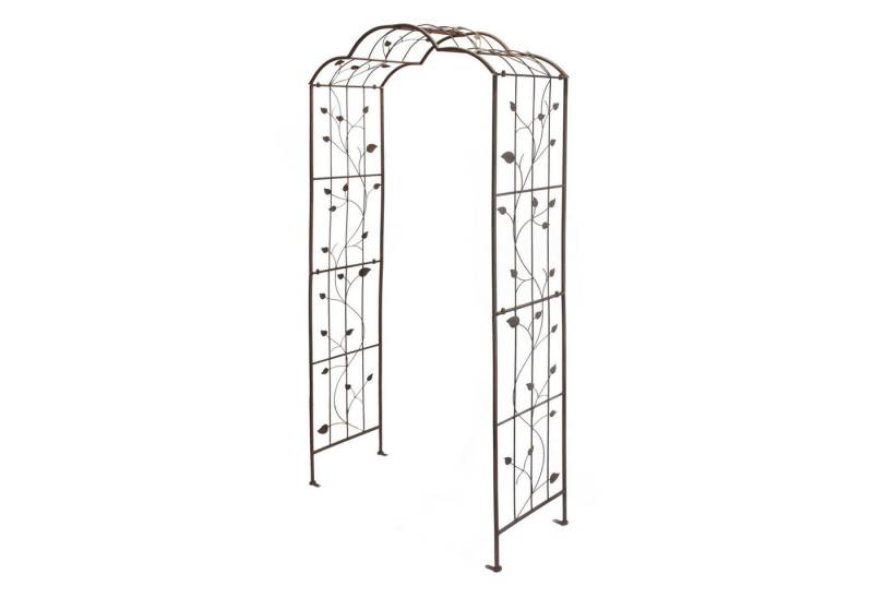 Dekoleidenschaft Rosenbogen "Provencal" Metall in Rostoptik, stabil, Rankbogen Torbogen Rankhilfe, Metallbogen 116 x 223 cm groß, Rosengitter, Rankgitter, Gartenbogen von Dekoleidenschaft