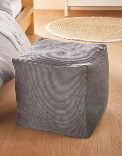 Dekoleidenschaft Sitzpouf Grey 40x40 cm, Bezug aus Feincord in grau, Sitzwürfel, Hocker, Sitzkissen Dekoleidenschaft Sitzpouf Grey 40x40 cm, Bezug aus Feincord in grau, Sitzwürfel, Hocker, Sitzkissen von Dekoleidenschaft
