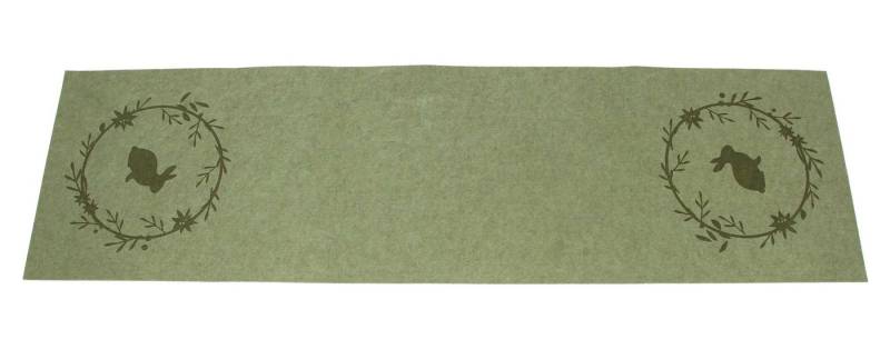 Dekoleidenschaft Tischläufer "Osterkranz" aus Filz, grün, 40x140 cm, Tischband, Mitteldecke, Osterdeko von Dekoleidenschaft