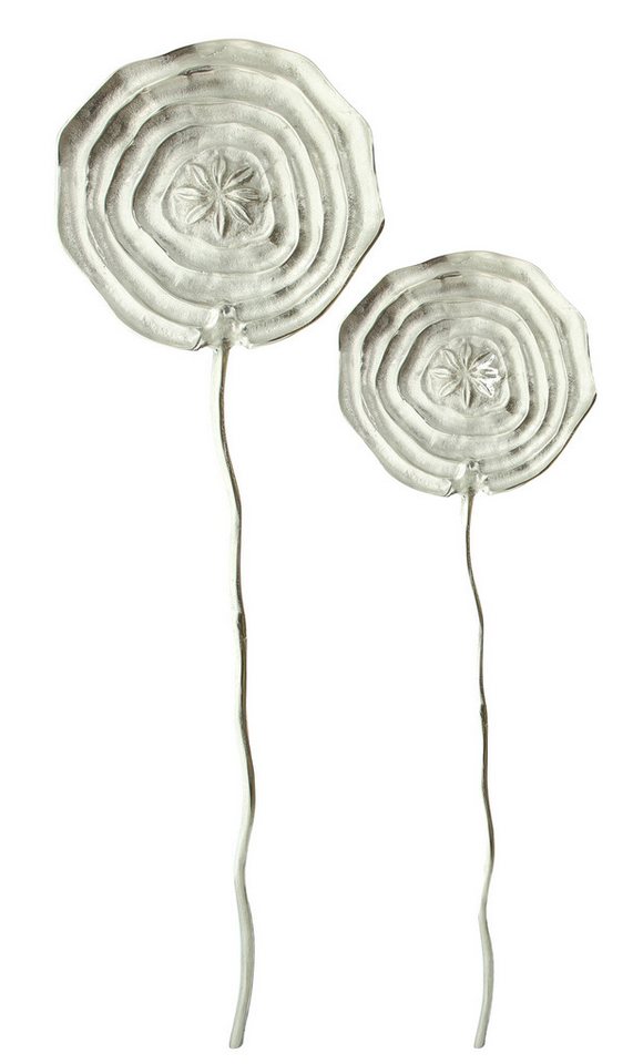 Dekoleidenschaft Wanddekoobjekt Blume" silber, Wandschmuck aus Aluminium, Wandbild (2 St., 2er Set)" von Dekoleidenschaft