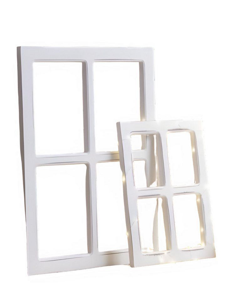Dekoleidenschaft Wanddekoobjekt Dekofenster aus Holz im Shabby Look weiß, Deko Fensterrahmen, Holzdeko (2 St., im Set), Holzfenster, Sprossenfenster, Vintage Holzfensterrahmen, Wanddeko von Dekoleidenschaft