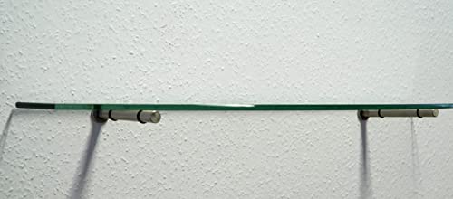 Dekoleidenschaft Wandregal aus 6mm Glas, satiniert, Verschiedene Formen und Größen, Glasregal, Glasboden, Glasablage, Badregal, Eckregal Bad Ablage Regal (Tablarträger Stick 130, 40x15 cm) von Dekoleidenschaft