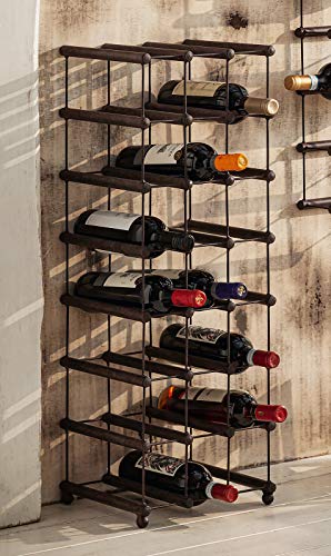 Dekoleidenschaft Weinregal „Cube“ aus Metall für 24 Flaschen, Flaschenablage, schwarz, Weinhalter, Ständer, modern von Dekoleidenschaft