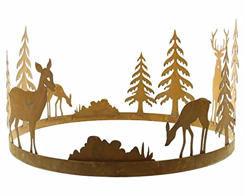 Dekoring REH & Hirsch aus Metall in Rost Optik, Ø 40 cm, für Kränze, Pflanzen oder Blumentöpfe von Dekoleidenschaft