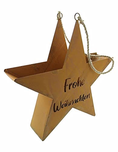 Kerzenhalter Stern aus Metall in Rost-Optik, 45 cm hoch, mit Schriftzug Frohe Weihnachten, Outdoor Garten Dekoration Kerzenhalter Stern aus Metall in Rost-Optik, 45 cm hoch, mit Schriftzug Frohe Weihnachten, Outdoor Garten Dekoration von Dekoleidenschaft
