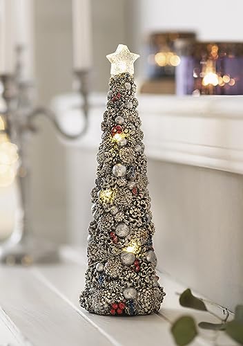 LED-Tanne Funkelstern 30 cm hoch, künstlicher Mini Weihnachtsbaum mit Lichterkette, Adventsdeko mit Beleuchtung von Dekoleidenschaft