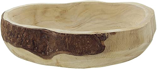 Dekoleidenschaft Schale Wood in verschiedenen Formen und Größen, aus massivem Holz, Dekoschale, naturbelasse Holzschale (30x26x7 cm) von Dekoleidenschaft