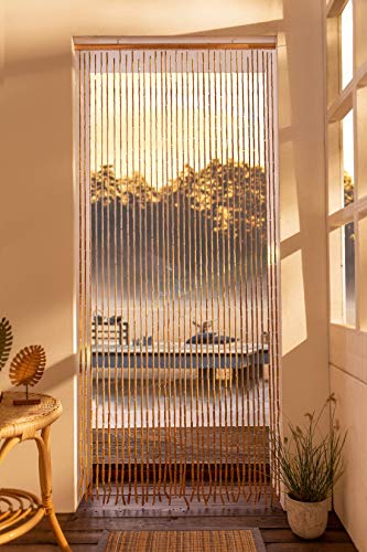 Türvorhang aus Bambus, 90x200 cm, Balkontür Insektenschutz Vorhang, Fliegenvorhang, Fadenvorhang von Dekoleidenschaft