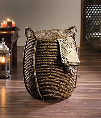Wäschekorb "Oriental Heat", geflochten aus Seegras, Bambus und Wasserhyazinthe, Wäschesammler von Dekoleidenschaft