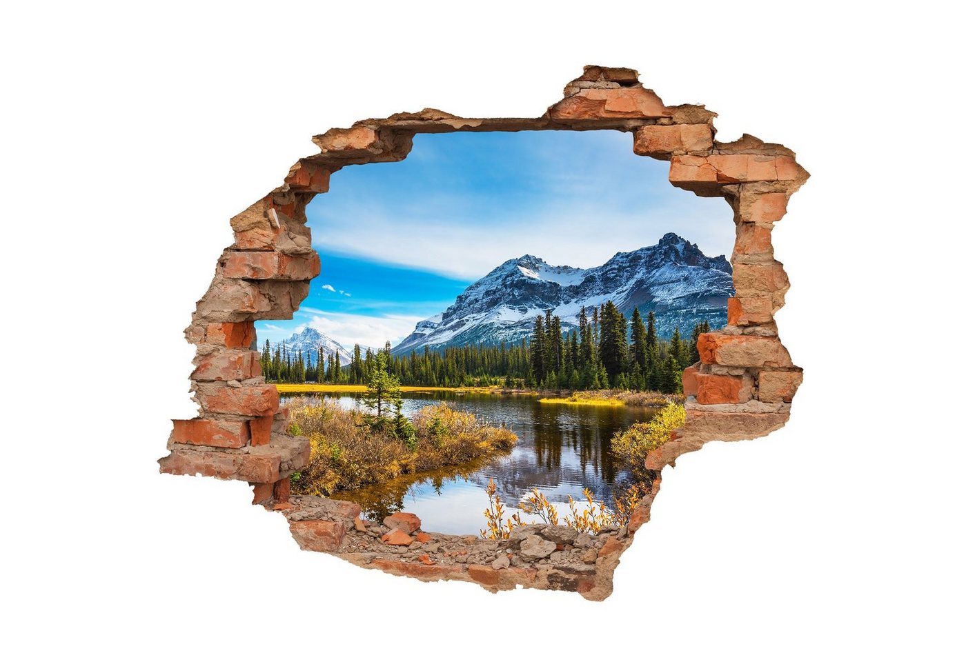 WallSpirit Wandtattoo Wanddurchbruch "Italienische Berge", Selbstklebend, rückstandslos abziehbar WallSpirit Wandtattoo Wanddurchbruch "Italienische Berge", Selbstklebend, rückstandslos abziehbar von WallSpirit