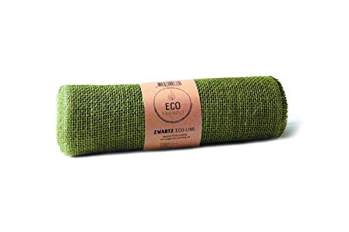 Juteband, Tischläufer, Soft Jute, Natur/Farbig 30 cm breit, 5 m Rolle | Tischband Deko Hochzeit rustikal Natur/Farbig (Oliv) von Dekomarket