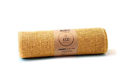 Juteband, Tischläufer, Soft Jute, Natur/Farbig 30 cm breit, 5 m Rolle | Tischband Deko Hochzeit rustikal Natur/Farbig (gelb) von Dekomarket