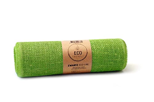 Juteband, Tischläufer, Soft Jute, Natur/Farbig 30 cm breit, 5 m Rolle | Tischband Deko Hochzeit rustikal Natur/Farbig (grün) von Dekomarket
