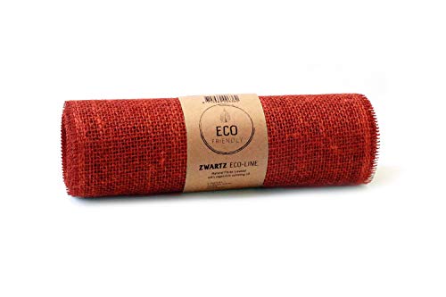 Juteband, Tischläufer, Soft Jute, Natur/Farbig 30 cm breit, 5 m Rolle | Tischband Deko Hochzeit rustikal Natur/Farbig (rot) von Dekomarket