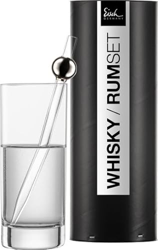 Dekomiro Eisch Whisky- / Rum-Pipette Ceremony Platin 992/19 in Geschenkröhre mit Glastuch von Dekomiro