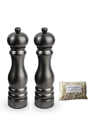 Dekomiro Geschenkset Peugeot Paris Chef Carbone Pfeffermühle und Salzmühle anthrazit 22 cm mit 100 gr Salz Dekomiro Geschenkset Peugeot Paris Chef Carbone Pfeffermühle und Salzmühle anthrazit 22 cm mit 100 gr Salz von Dekomiro
