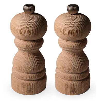 Dekomiro Geschenkset Peugeot Paris Natur Pfeffer- und Salzmühle 12cm mit 100 Gramm Salz gratis von Dekomiro