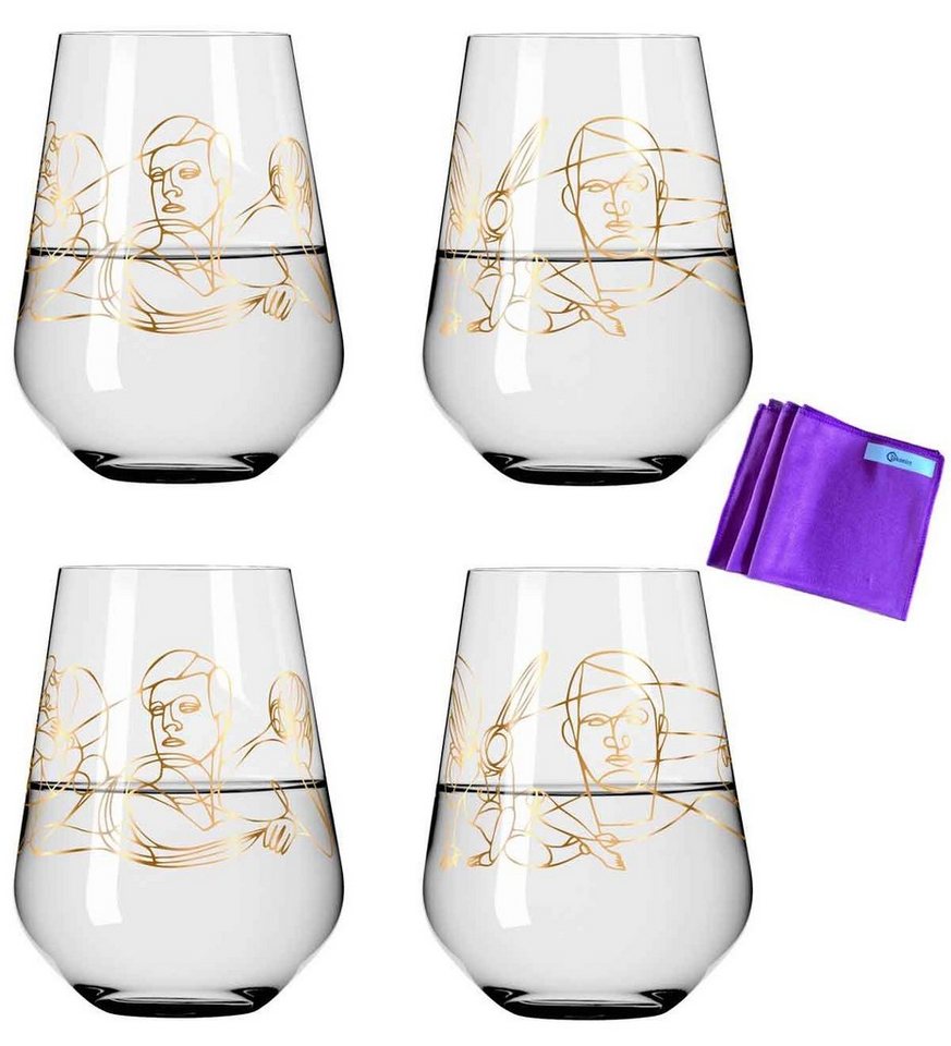 Dekomiro Gläser-Set Dekomiro Ritzenhoff Sagengold Wasser Gläser 4er-Se, Kristallglas von Dekomiro