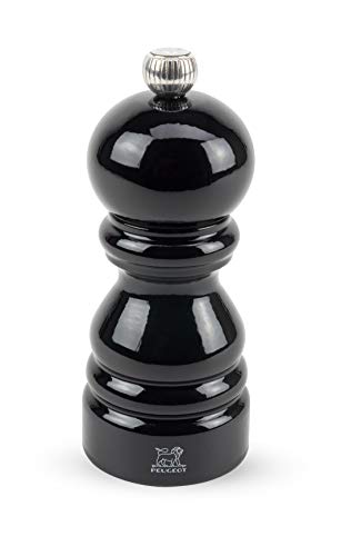 Dekomiro Peugeot 1870412 Paris Pfeffermühle schwarz 12 cm Geschenkset mit 20 gr. Tellicherry-Chili-Pfeffer von Dekomiro