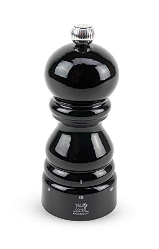 Dekomiro Peugeot 23690 Paris Salzmühle mit u-Select schwarz 12 cm Geschenkset mit 100 gr. Luisenhaller Tiefen-Salz von Dekomiro