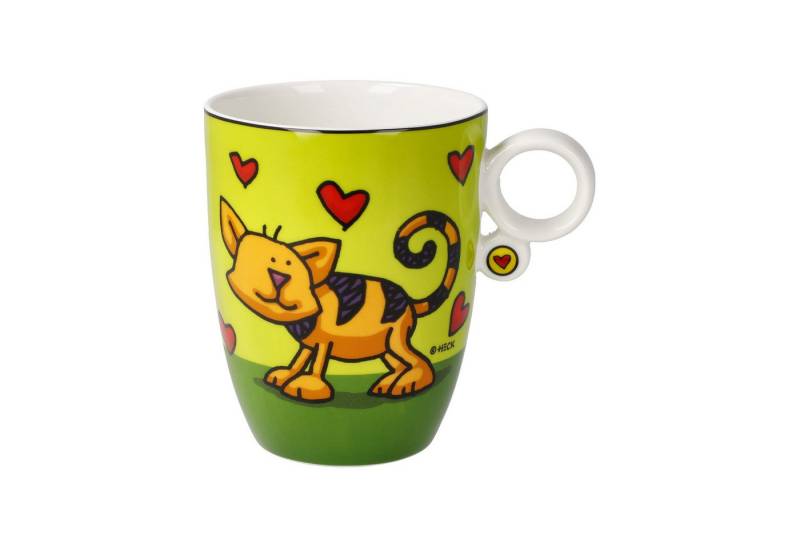 Dekomiro Tasse Love Cat- Künstlertasse Ed Heck - Pop Art, Fine Bone China von Dekomiro
