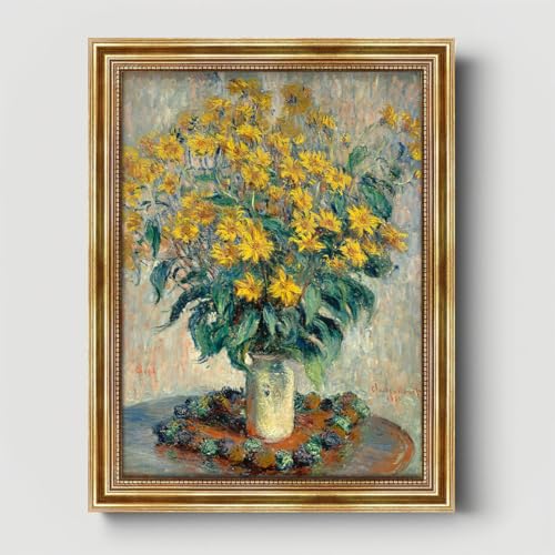 Dekomundo Claude Monet - Jerusalem Artichoke Kunstdruck Leinwandbild mit Rahmen, 30x40 cm von Dekomundo