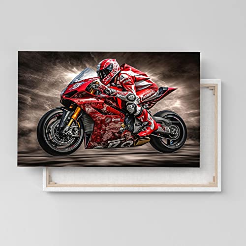 Dekomundo Ducati V4 Motorrad Poster, Leinwandbild oder Bild mit Rahmen, 40x60 cm, Leinwandbild Dekomundo Ducati V4 Motorrad Poster, Leinwandbild oder Bild mit Rahmen, 40x60 cm, Leinwandbild von Dekomundo