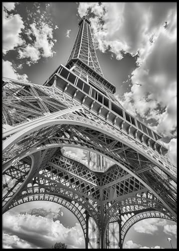 Dekomundo Eiffelturm schwarz weiß Poster, 60x80 cm zum Einrahmen moderne Wanddekoration für Wohnzimmer, Schlafzimmer und Büro Dekomundo Eiffelturm schwarz weiß Poster, 60x80 cm zum Einrahmen moderne Wanddekoration für Wohnzimmer, Schlafzimmer und Büro von Dekomundo
