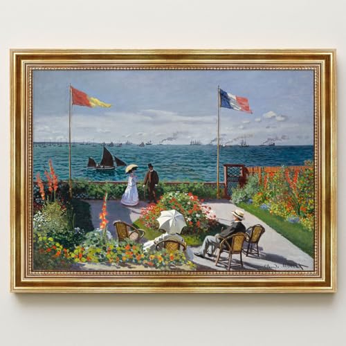Dekomundo Garten in Sainte Adresse von Claude Monet Bild mit Rahmen in Gold, 40x50 cm Dekomundo Garten in Sainte Adresse von Claude Monet Bild mit Rahmen in Gold, 40x50 cm von Dekomundo