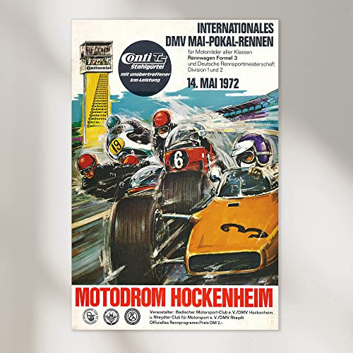 Dekomundo Grand Prix Vintage Poster als Kunstdruck Retro Bilder als moderne Wanddekoration, Motiv 04, 40x60 cm von Dekomundo