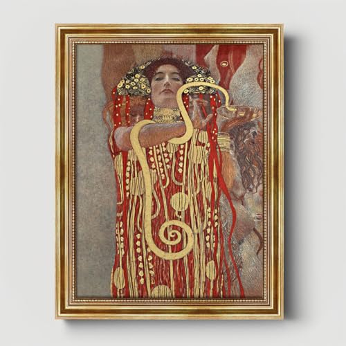 Dekomundo Hku Klimt Hygieia Gustav Klimt Kunstdruck Leinwandbild mit Rahmen, 60x80 cm von Dekomundo