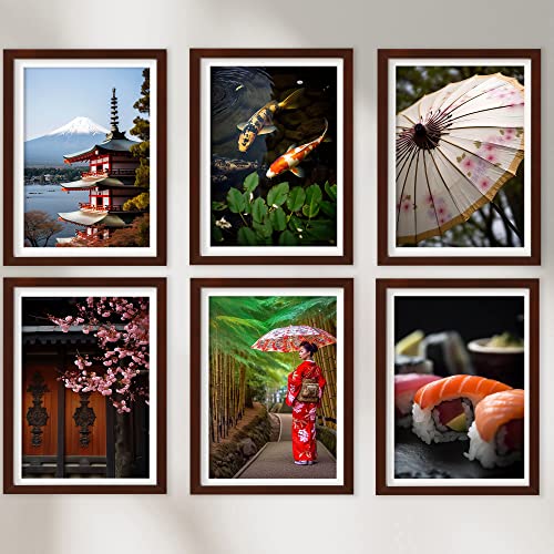 Dekomundo Japan Poster Set ohne Bilderrahmen - DIN A4 oder 30x40 cm Wanddekoration für Zuhause und Büro, A4 (21x29,7) cm von Dekomundo