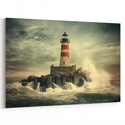 Dekomundo Leuchtturm im Sturm als Poster, Leinwandbild oder Bild mit Rahmen, Fotoposter, 30x40 cm von Dekomundo