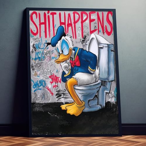 Dekomundo Poster für WC Shit happens Lustiger Spruch für Toilette, 50x70 cm von Dekomundo