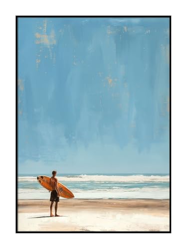 Dekomundo Surfer am Strand Poster, 50x70 cm zum Einrahmen moderne Wanddekoration für Wohnzimmer, Schlafzimmer und Büro Dekomundo Surfer am Strand Poster, 50x70 cm zum Einrahmen moderne Wanddekoration für Wohnzimmer, Schlafzimmer und Büro von Dekomundo