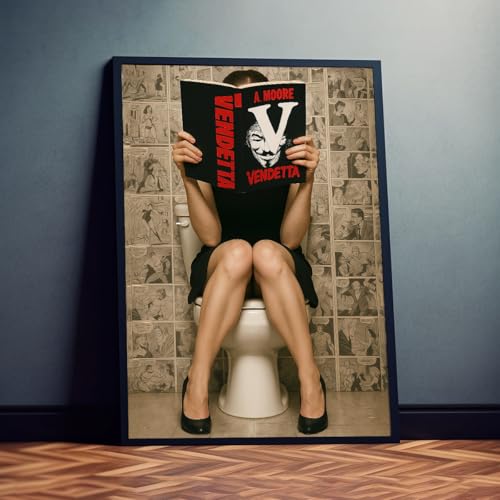 Dekomundo Toiletten Poster V wie Vendetta (Rache) Bild für Toilette, Bad oder Gäste-WC, 50x70 cm von Dekomundo