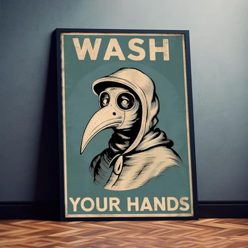 Dekomundo Toiletten Poster Wash your Hands Bild für Bad oder Gäste-WC, 60x90 cm von Dekomundo