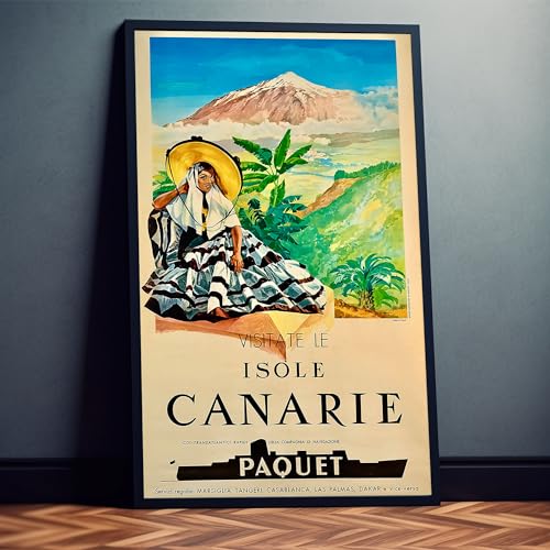 Dekomundo Werbeposter Kanarischen Inseln Schiffstour Vintage Retro Reiseposter, 60x90 cm Dekomundo Werbeposter Kanarischen Inseln Schiffstour Vintage Retro Reiseposter, 60x90 cm von Dekomundo
