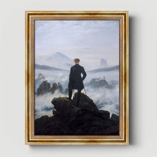 Der Wanderer über dem Nebelmeer Caspar David Friedrich - Leinwandbild mit Rahmen, 30x40 cm von Dekomundo