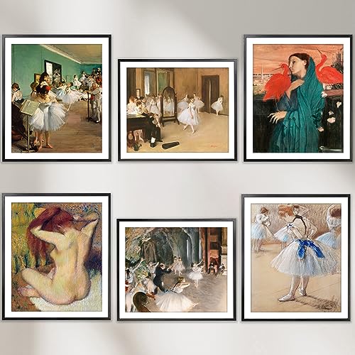 Edgar Degas 6 Bilder - Premium Poster Set Wanddekoration für Wohnzimmer, 6x 30x40 cm von Dekomundo