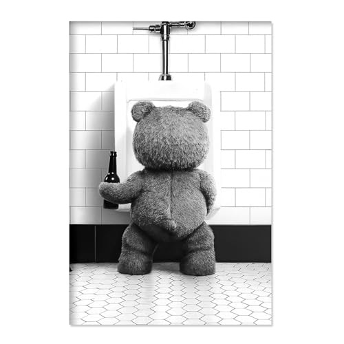 Süßer Teddy Bär muss mal pinkeln. Lustiger Tierdruck Poster Bild für Badezimmer Gäste WC Toiletten Dekoration, 30x40 cm Süßer Teddy Bär muss mal pinkeln. Lustiger Tierdruck Poster Bild für Badezimmer Gäste WC Toiletten Dekoration, 30x40 cm von Dekomundo