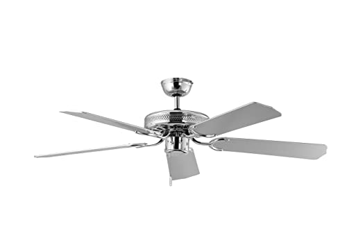 Dekon SuperStar BC 892 Deckenventilator mit 5 Holzflügel, 132 cm, silber von Dekon Design