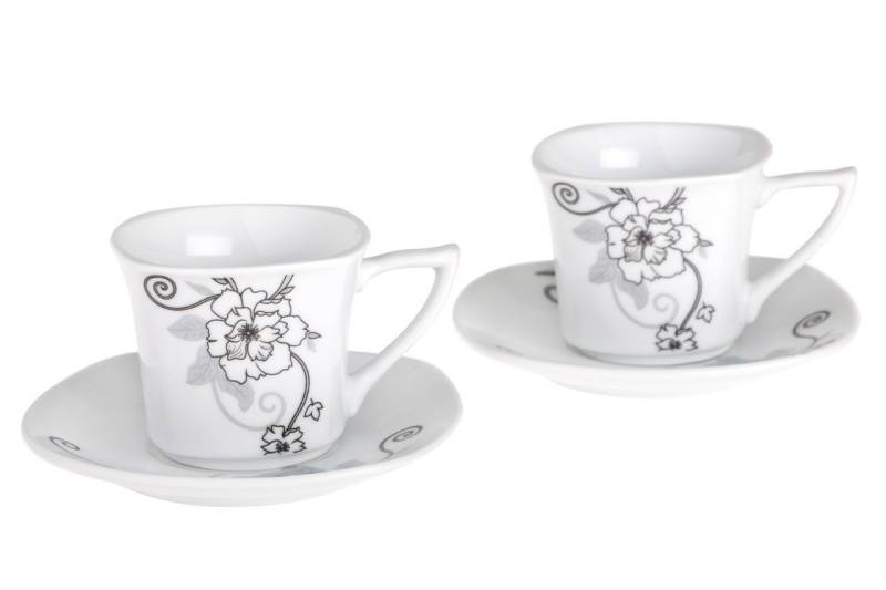 Dekonaz Kaffeeservice 6er Set Kaffeetassen Porzellan 12 Stück (12-tlg), Porzellan von Dekonaz