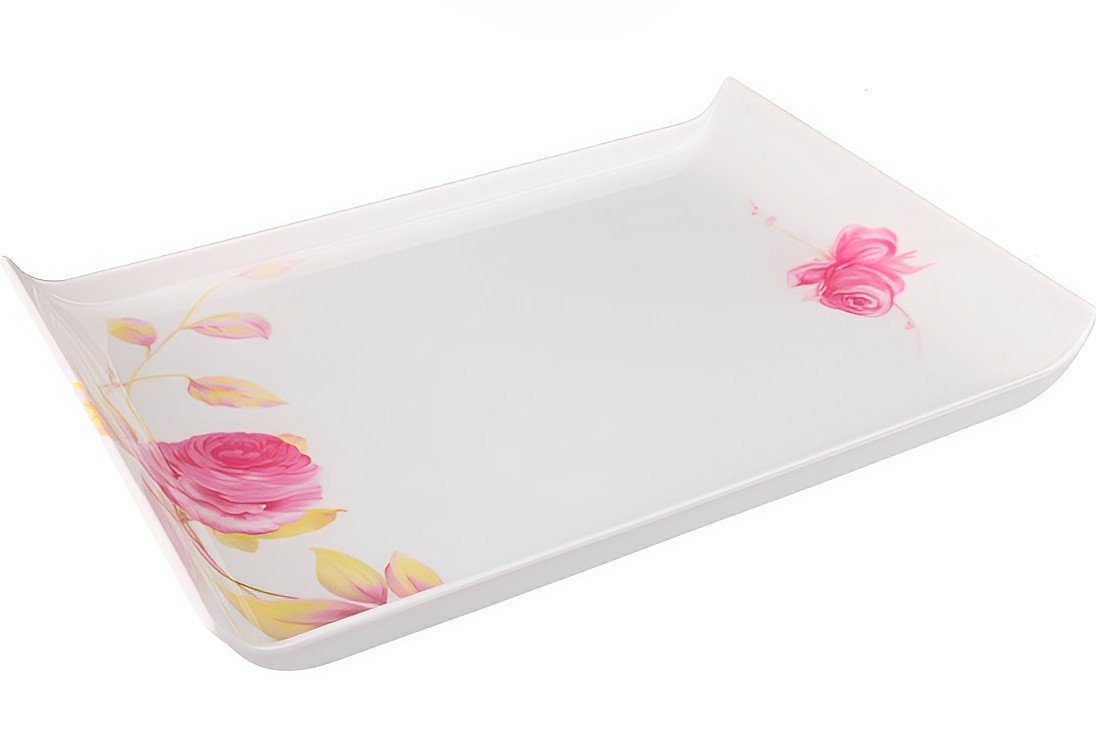 Dekonaz Tablett Bavary-Serviertablett, Rechteck, Blüte, Kunststoff von Dekonaz